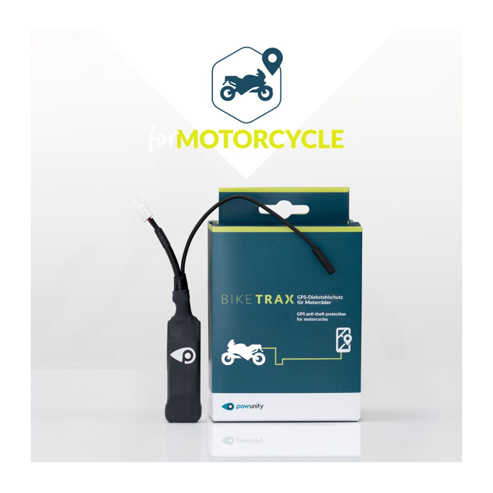 Powunity BikeTrax 4G Motorcykel Svart