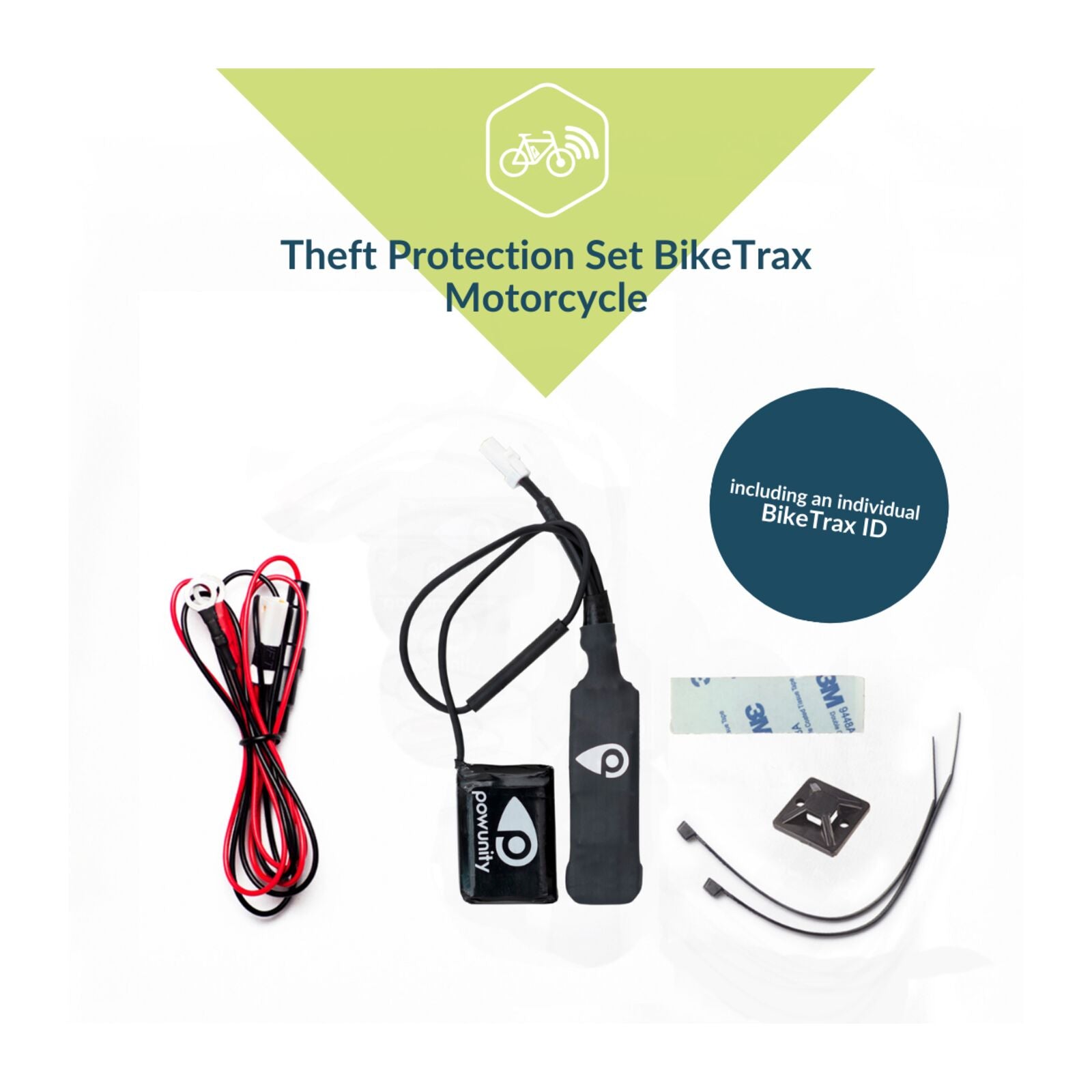 Powunity BikeTrax 4G Motorcykel Svart