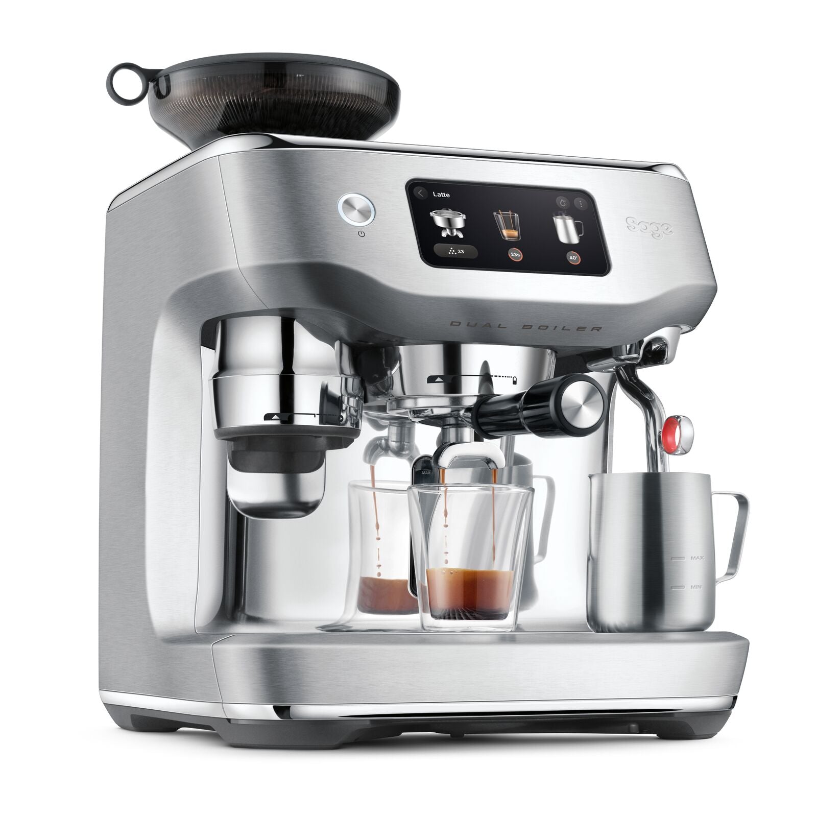 Sage SES995BSS Oracle Dobbelkjel Espresso­maskin Børstet Rustfritt Stål