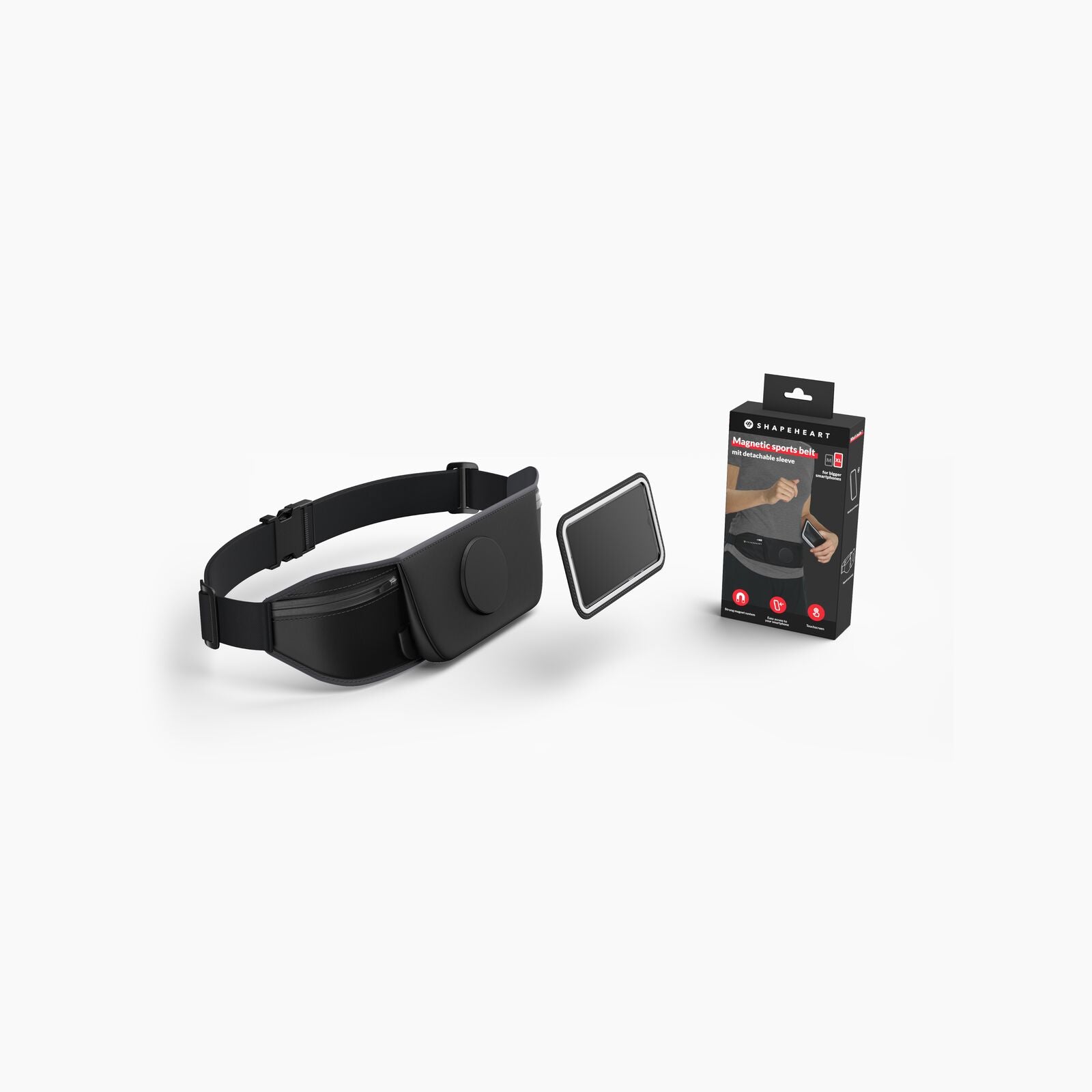 Shapeheart Phoneholder Run Belt Medium  Black