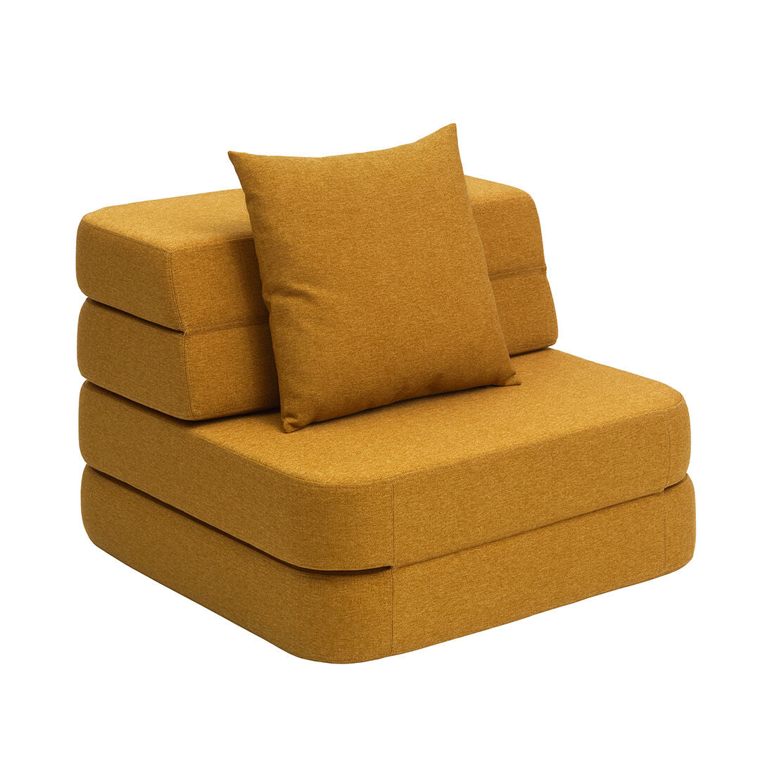 By KlipKlap KK 3 Fold Sofa Single Mustard w. Mustard