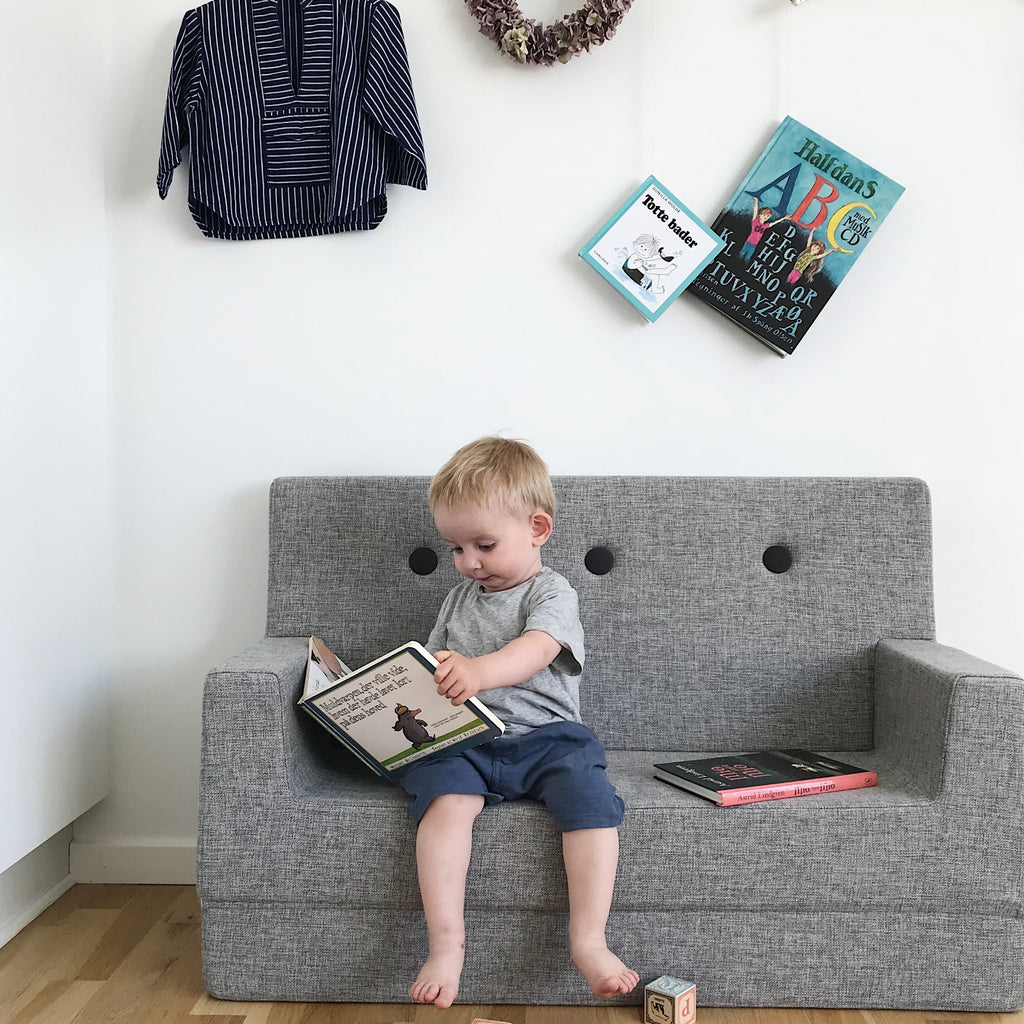 By KlipKlap KK Kids Sofa Multi Grey w. Grey