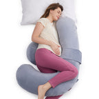 Momcozy F Shaped Air Layer Pregnancy Pillow Grey