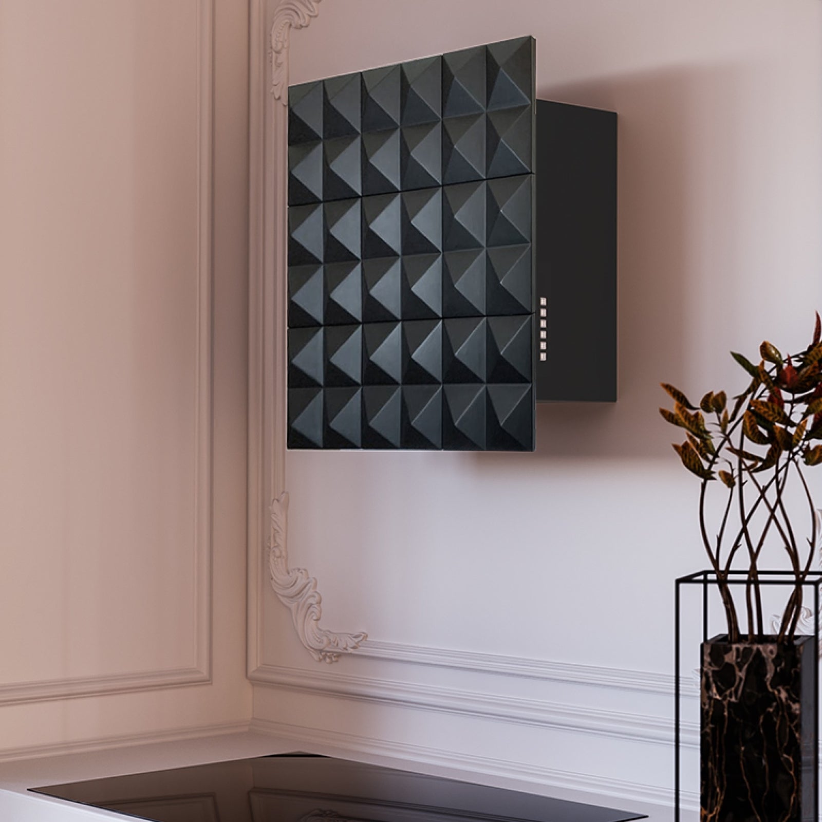 Witt Mosaik Matte Black Wall hanging hood Black