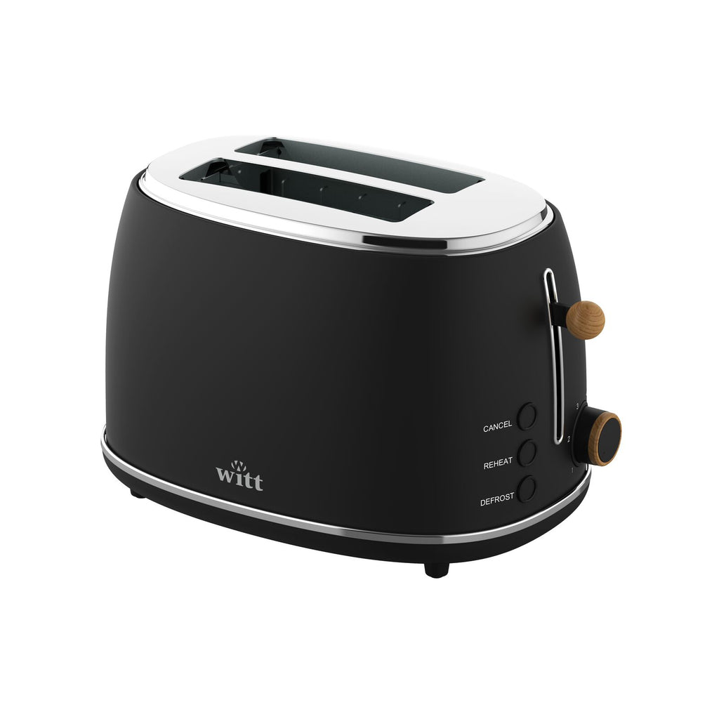 Witt Premium 2-skive Træ Brødrister Sort