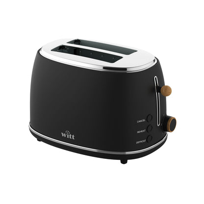 Witt Premium 2-slice Wood Toaster Black