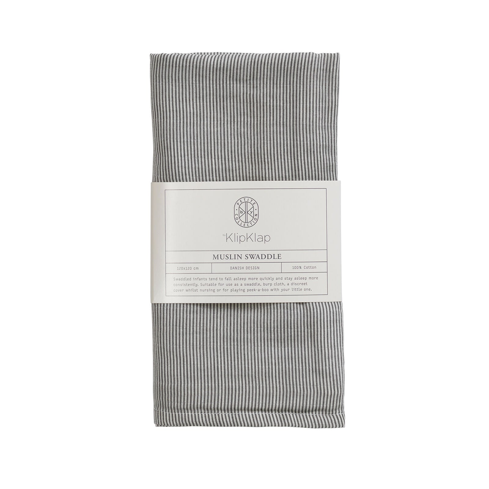 By KlipKlap Swaddle Emil Randig Stålgrå