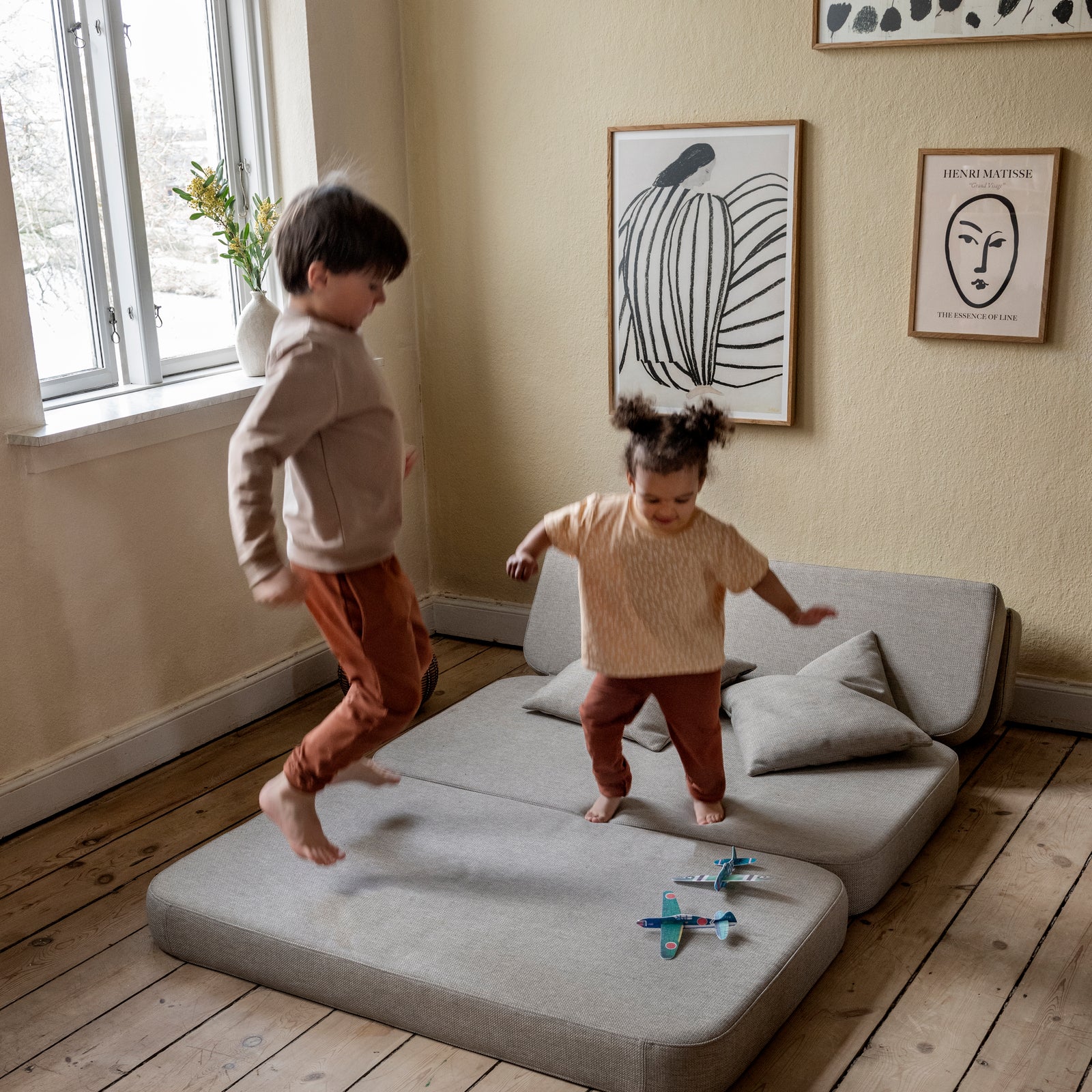 By KlipKlap KK 3 Fold Sofa XL Soft 140 cm Sand w. Sand