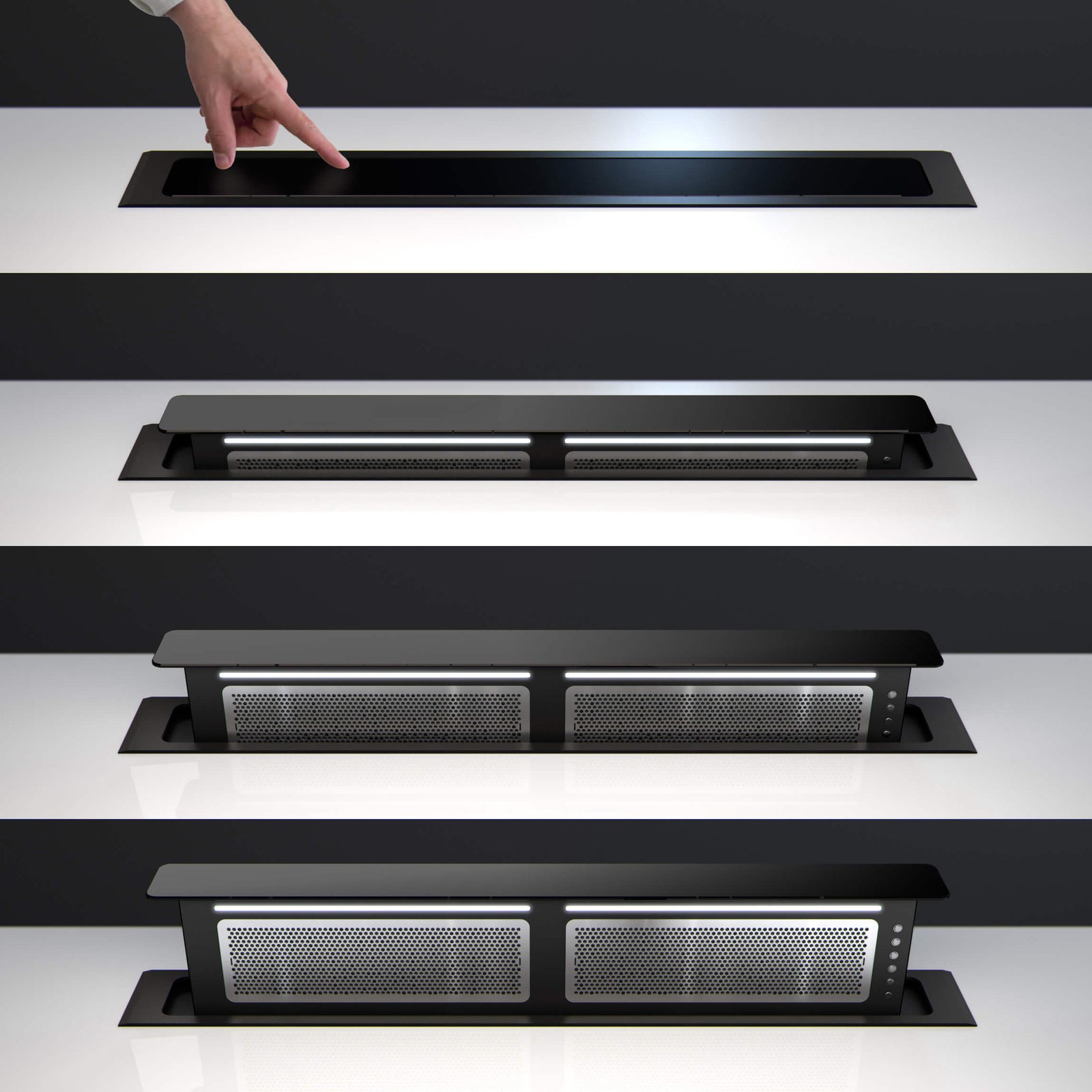 Witt Push 90 B Down draft hood Black