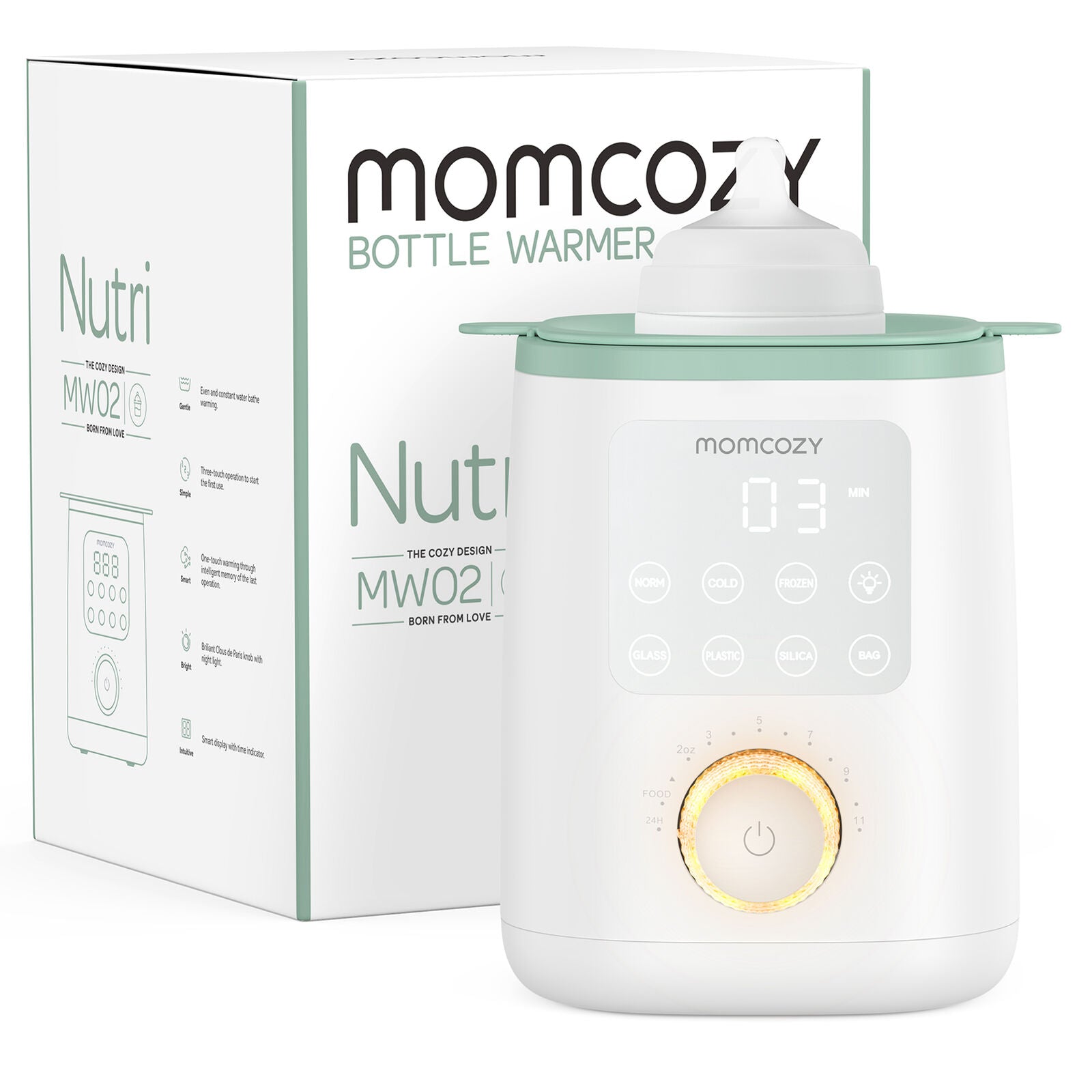 Momcozy MW02 Nutri Smart Analoginen Tuttipullon Lämmitin