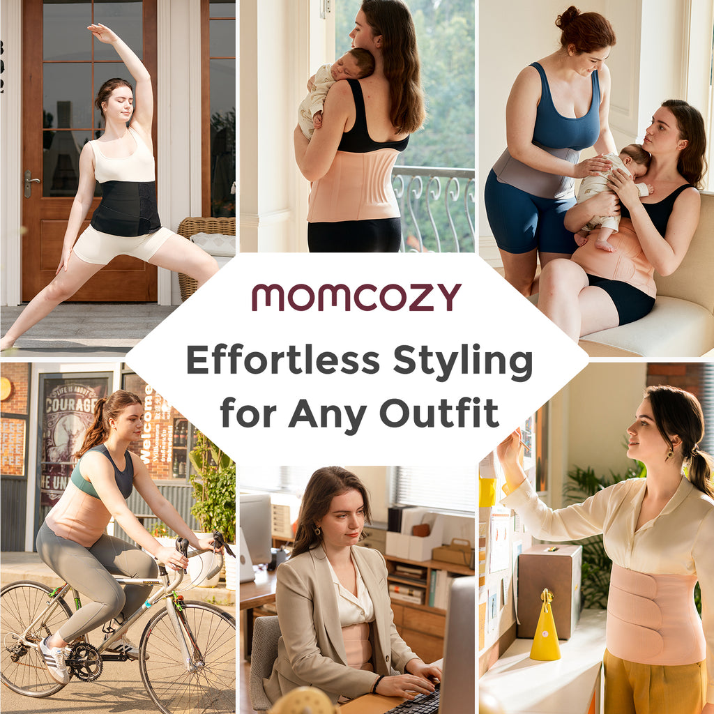 Momcozy Ergowrap M Magebelte etter fødsel Oyster Pink