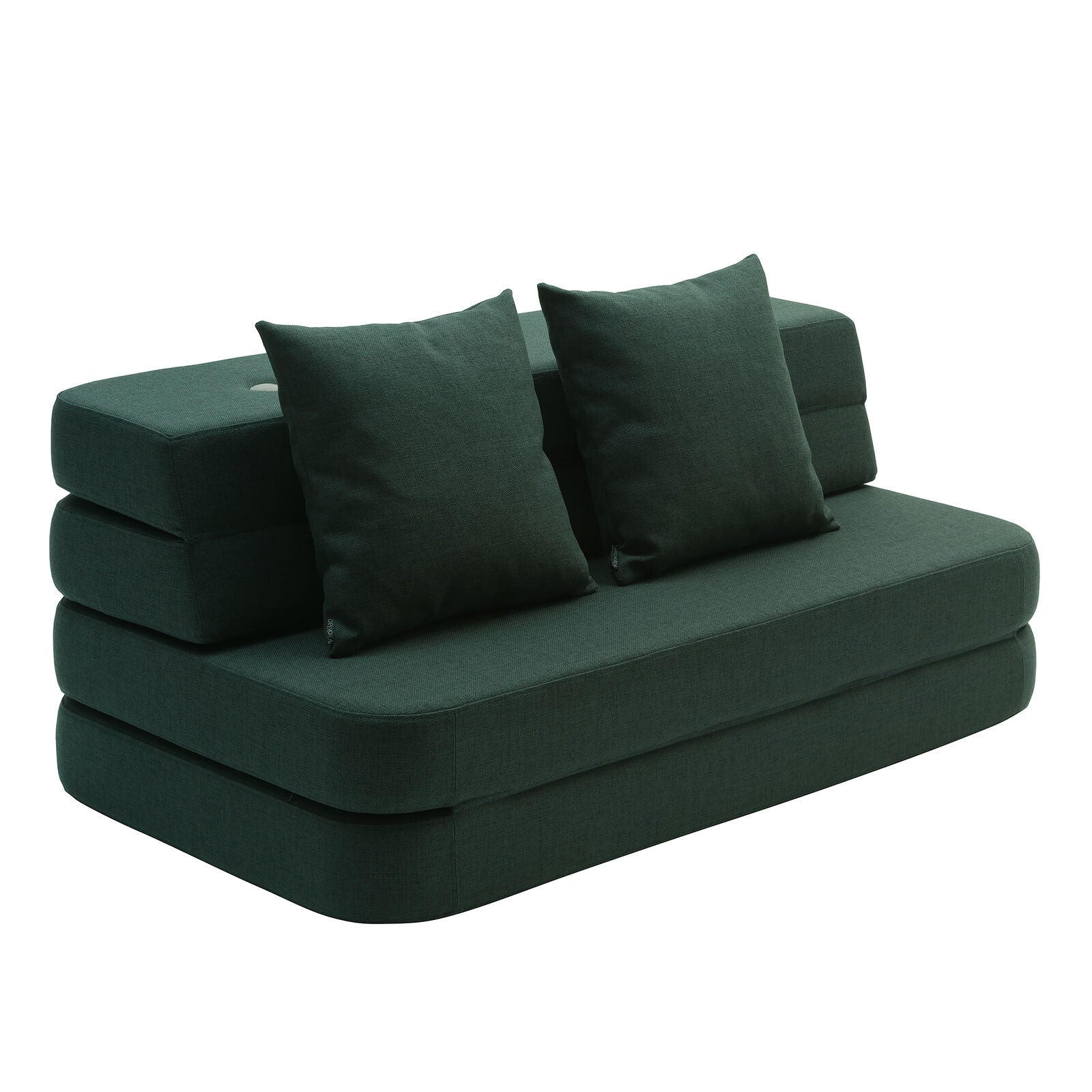 By KlipKlap KK 3 Fold Sofa 120 cm Deep Green w. Light Green