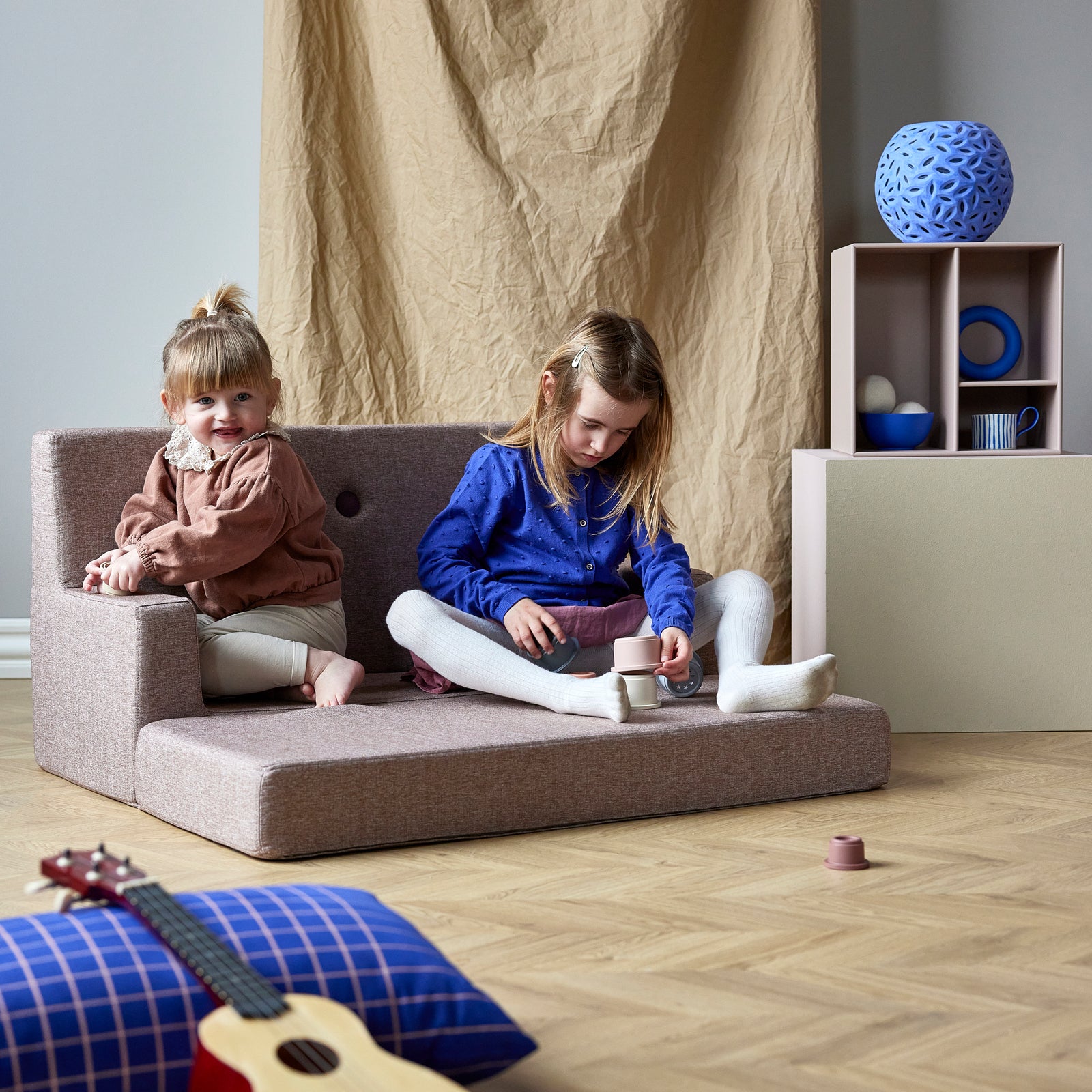 By KlipKlap KK Kids Sofa Soft Rose w. Rose