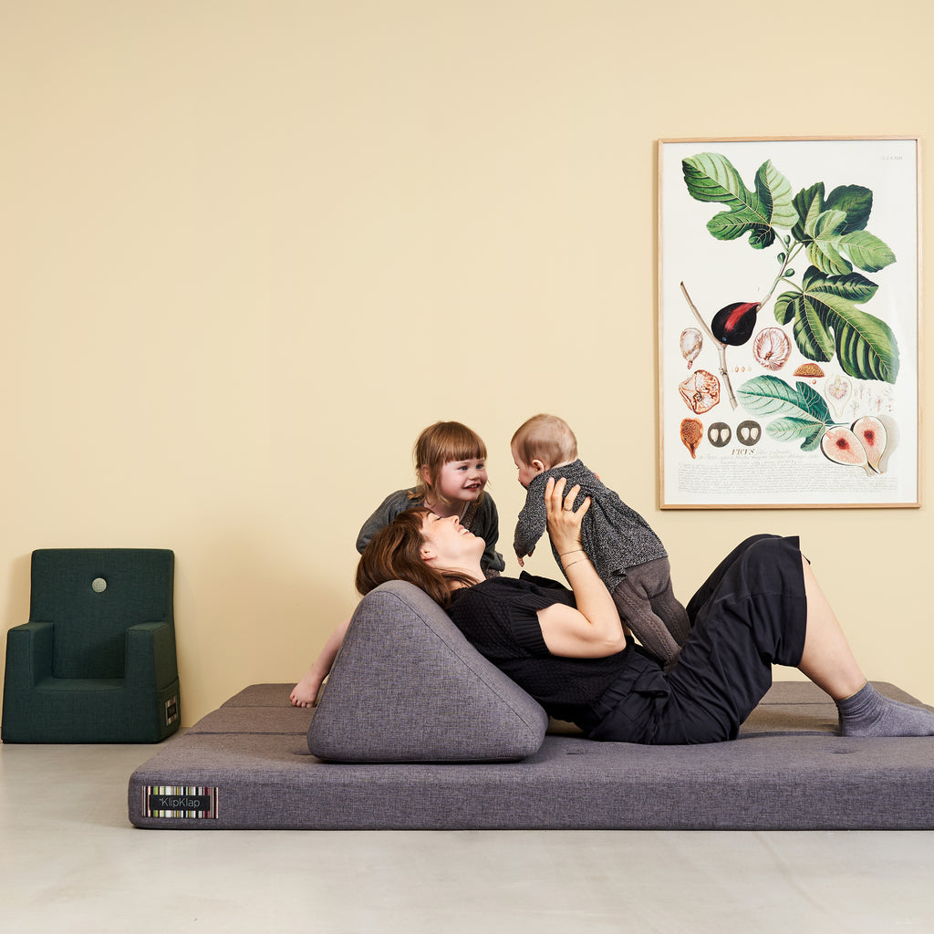 By KlipKlap KK Ryggstöd Lång Blågrå med Grå