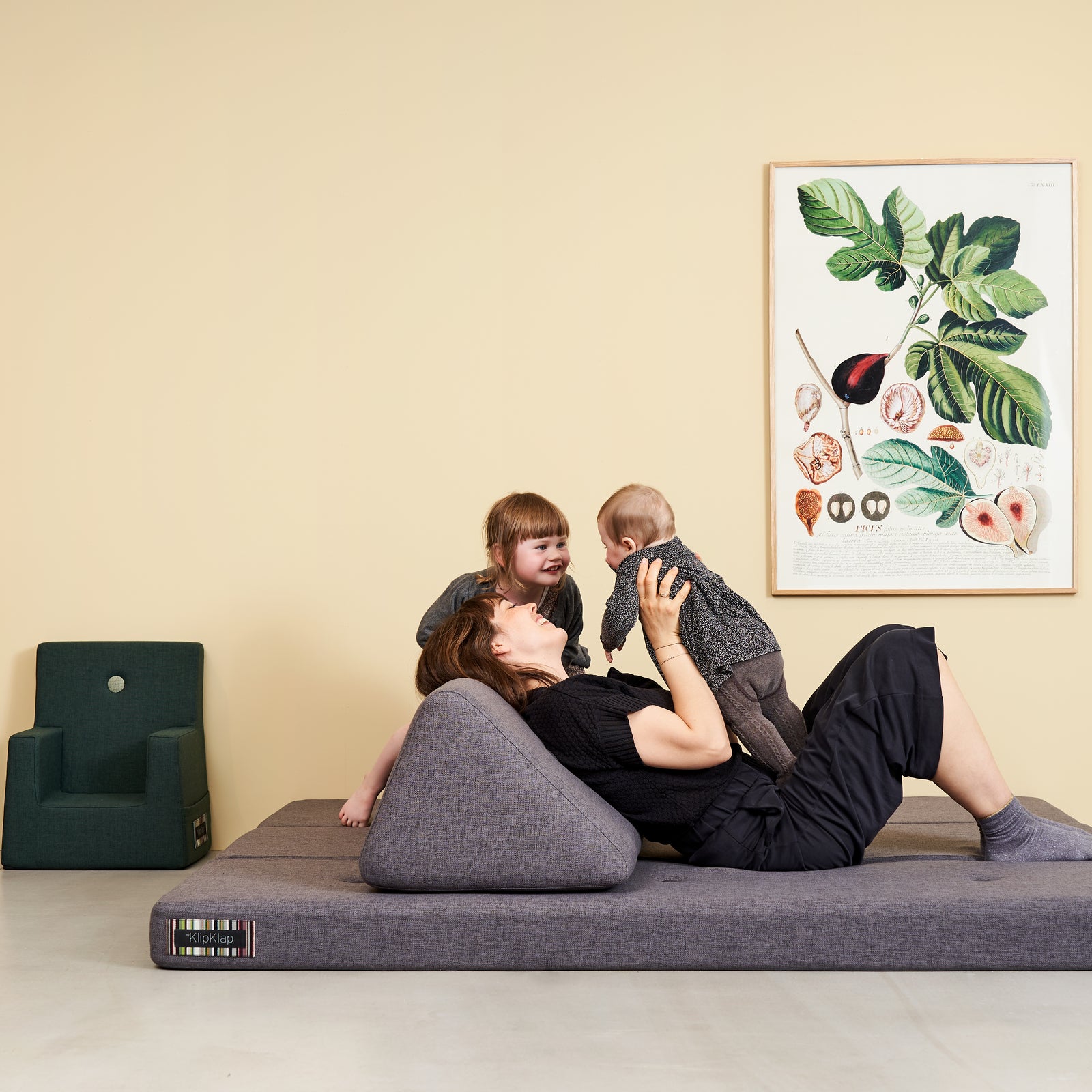 By KlipKlap KK Backrest Long Blue Grey w. Grey