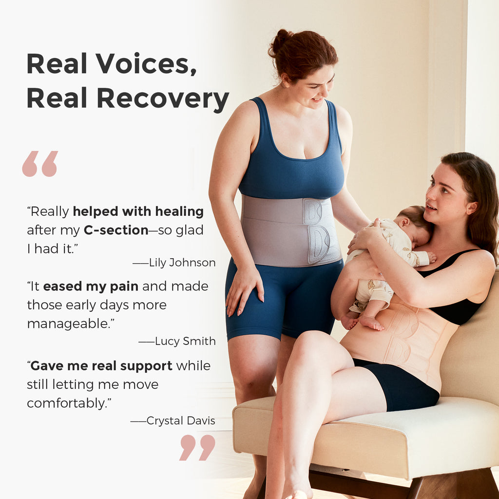 Momcozy Ergowrap XL Magebelte etter fødsel Oyster Pink