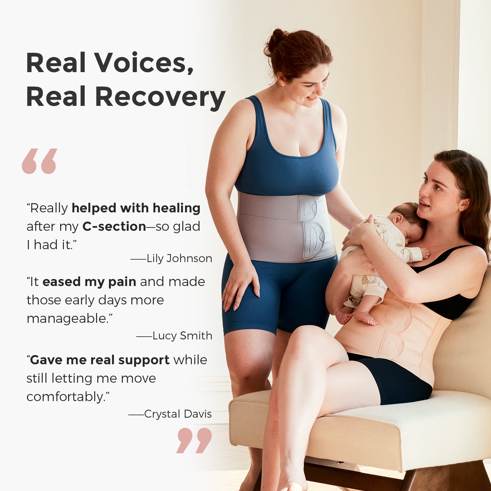 Momcozy Ergowrap XL Bälte för Efter Graviditet Oyster Pink