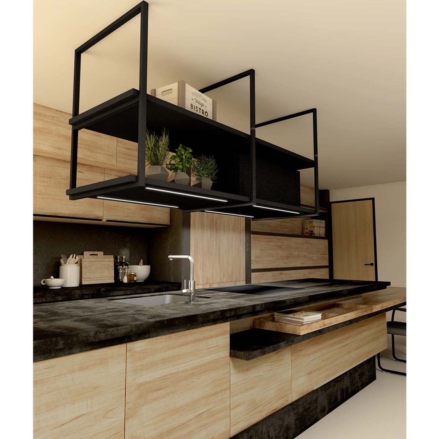 Witt Grid 180 BP Free hanging hood Black