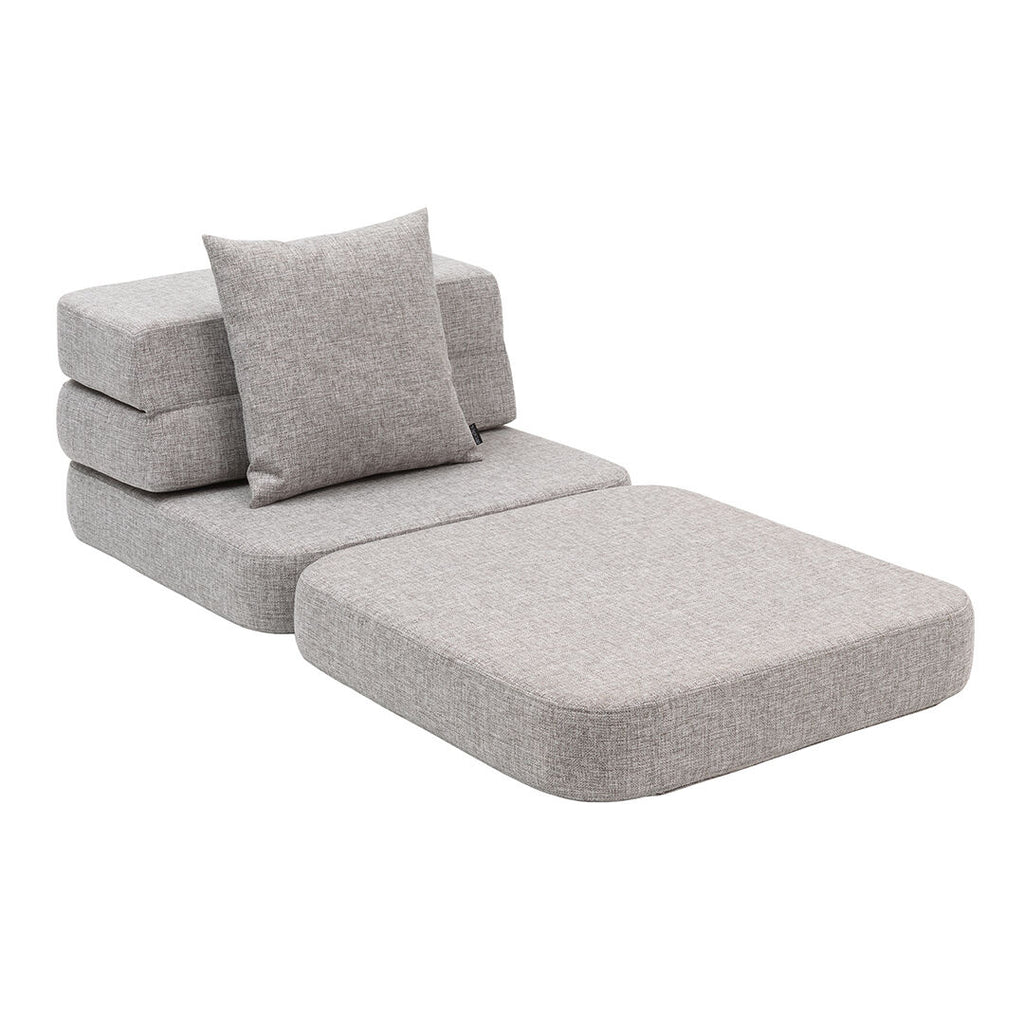 By KlipKlap KK 3 Fold Sofa Single Multi Grey w. Grey