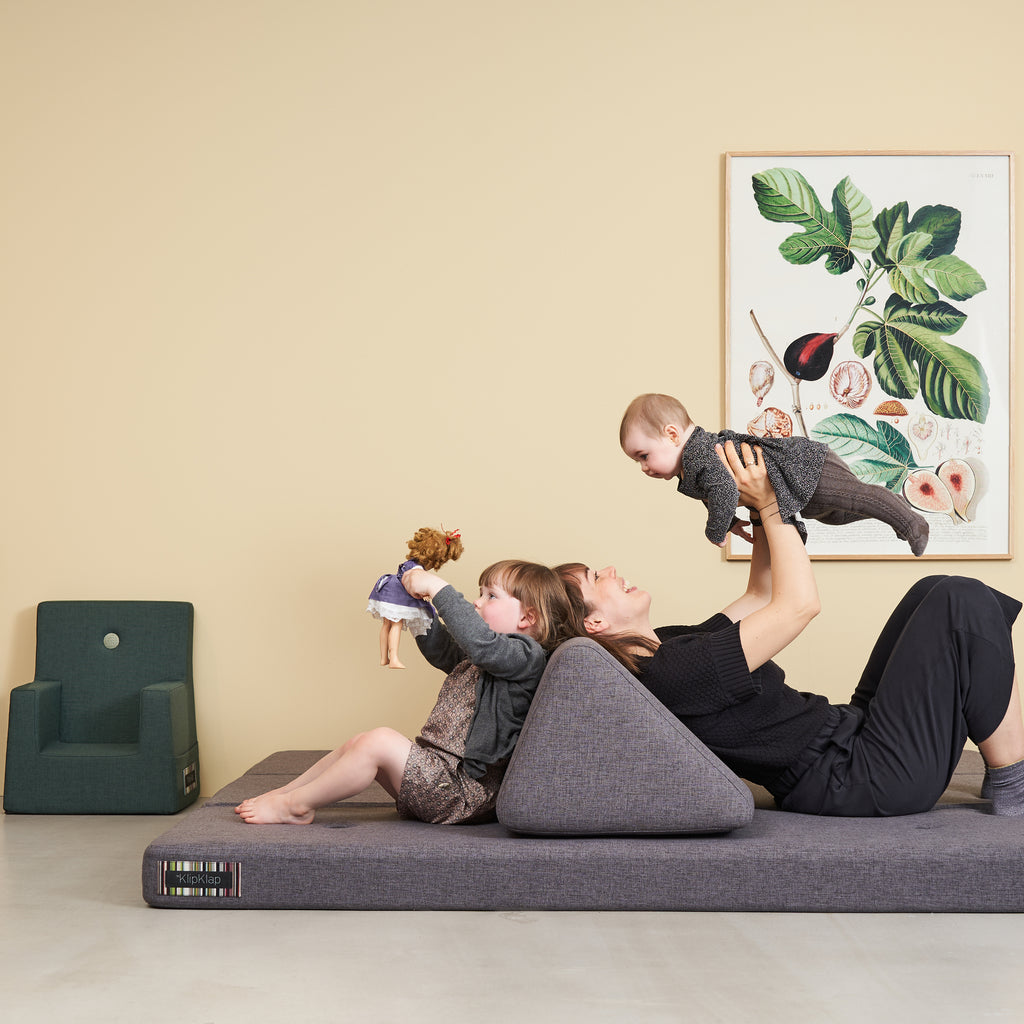 By KlipKlap KK 3 Fold 180 cm Blågrå med Grå