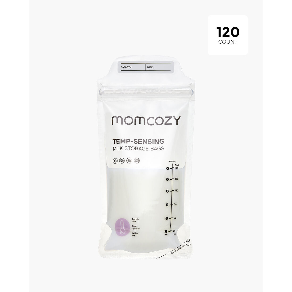 Momcozy 120 stk. engangs brystmælkposer
