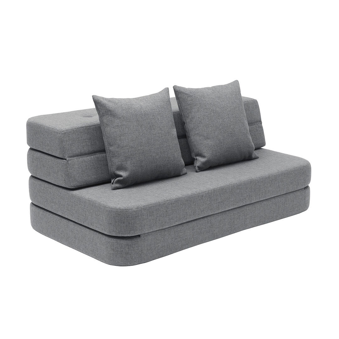 By KlipKlap KK 3 Fold Sofa 120 cm Blue Grey w. Grey