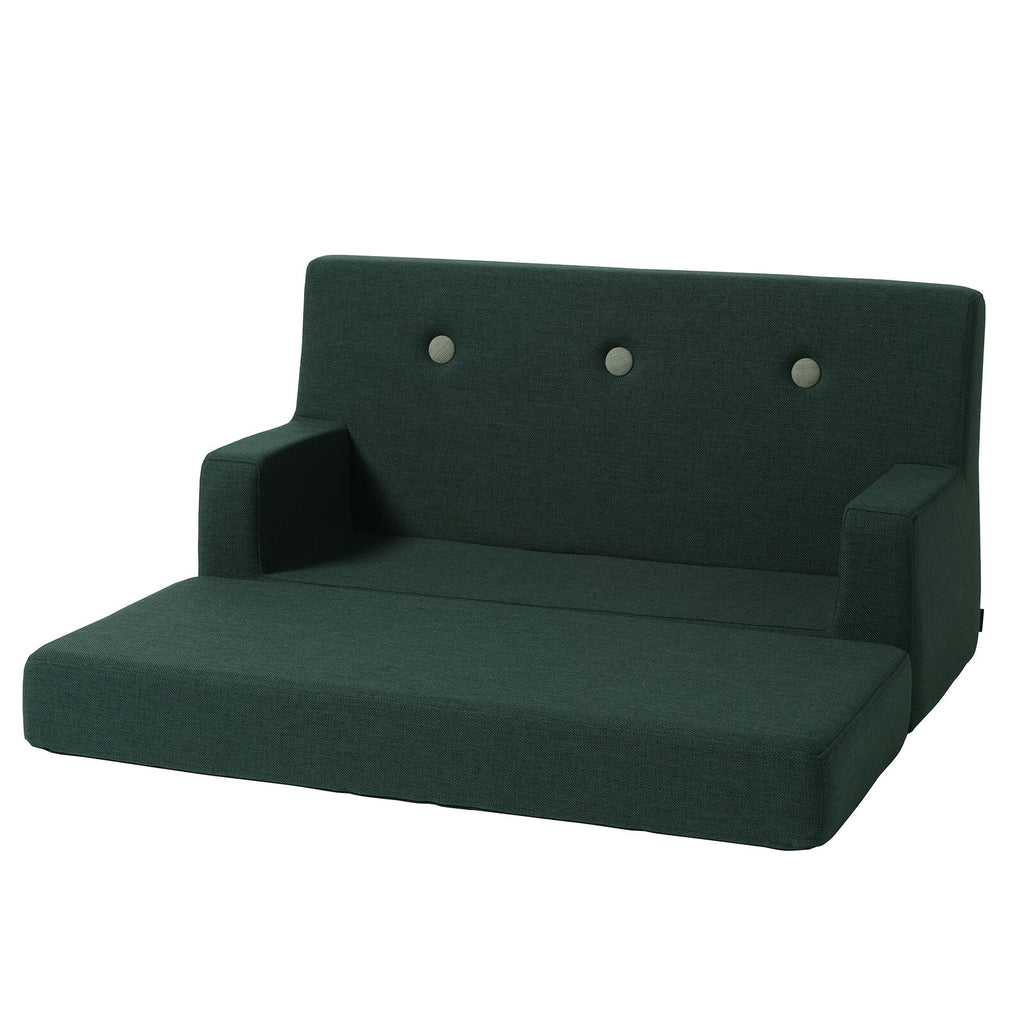 By KlipKlap KK Kids Sofa Deep Green w. Light Green