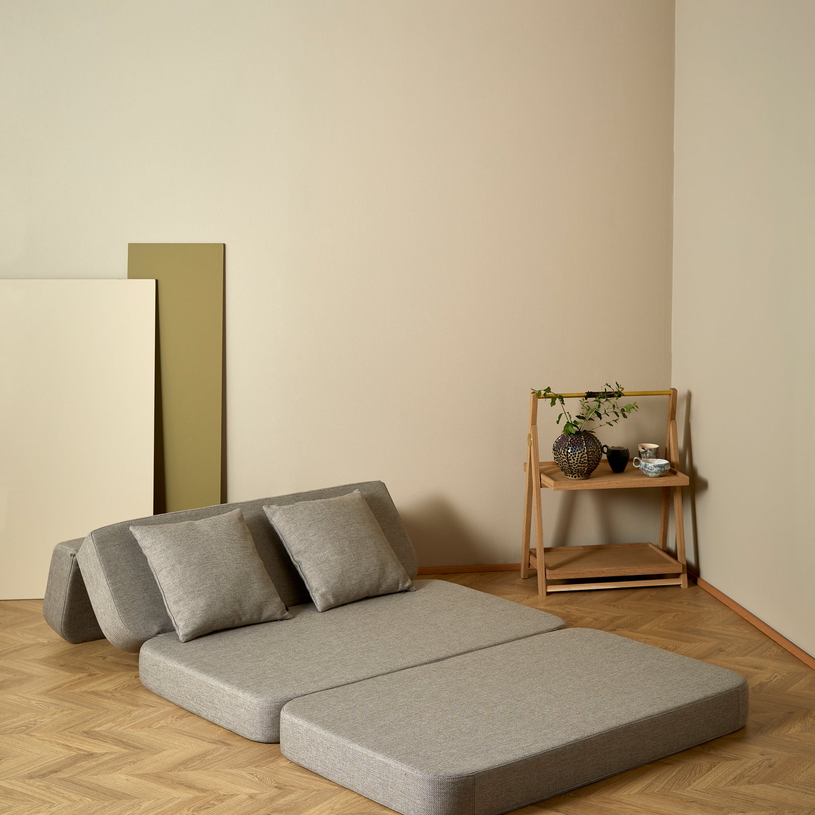 By KlipKlap KK 3 Fold Sofa XL Soft 140 cm Sand w. Sand