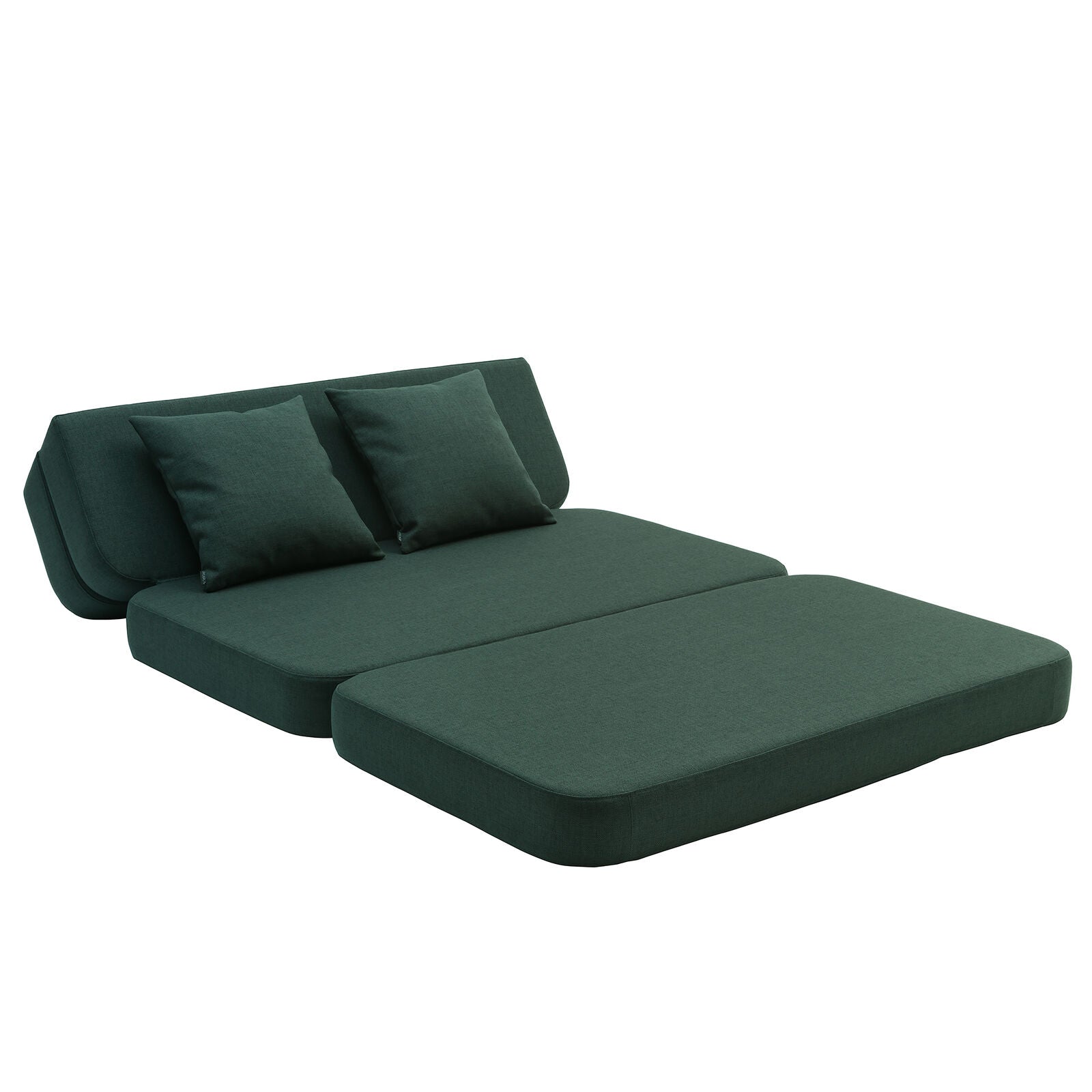 By KlipKlap KK 3 Fold Sofa 120 cm Deep Green w. Light Green
