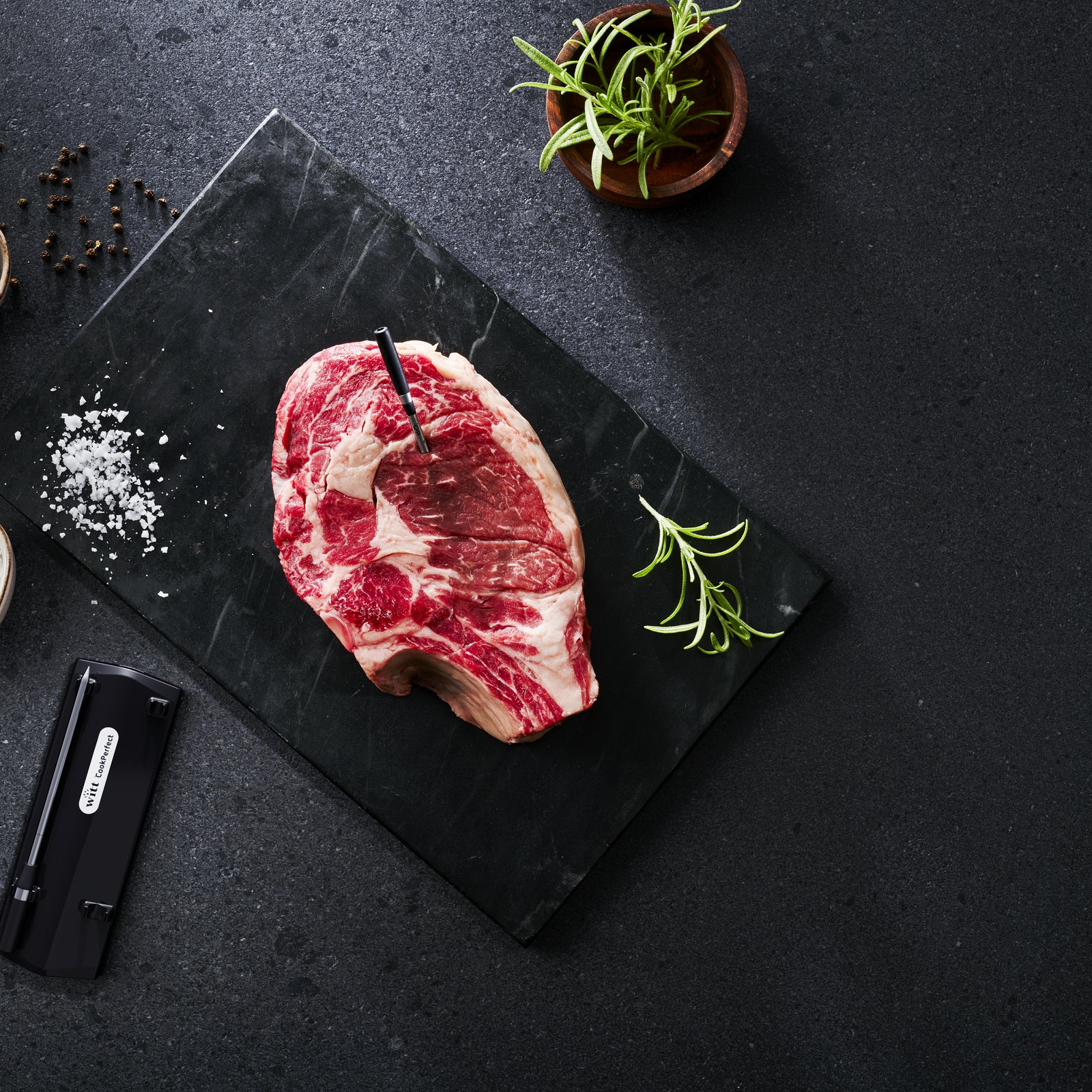 Witt CookPerfect Trådløs Dobbelt Stegetermometer Sort