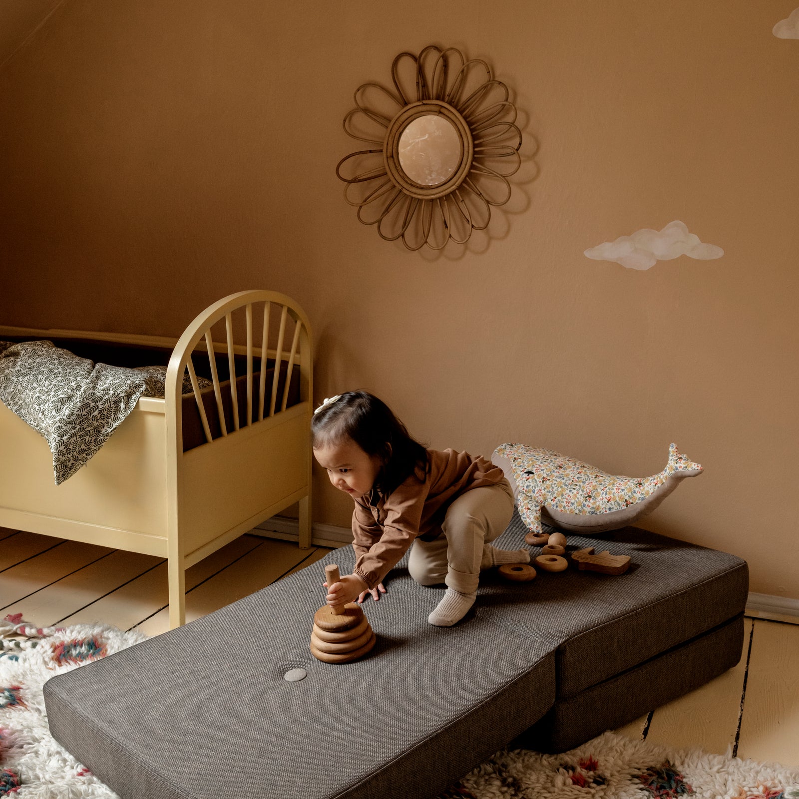 By KlipKlap KK 3 Fold Single Brun med Sand