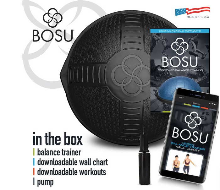BOSU PRO NEXGEN SORT PÅ SORT 65 cm Balance træner Sort