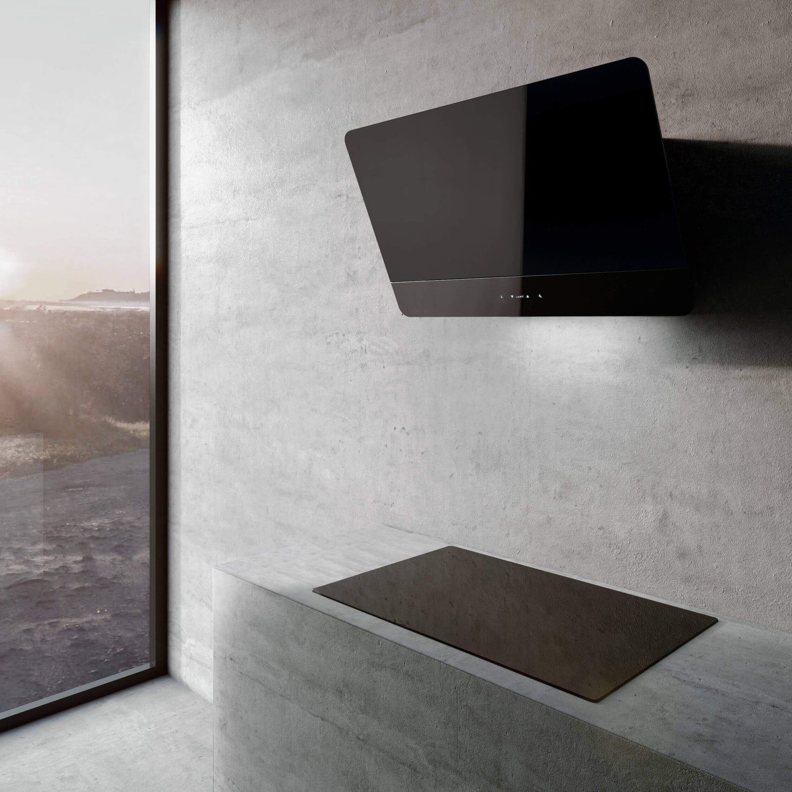 Witt Clean Black Wall hanging hood Black
