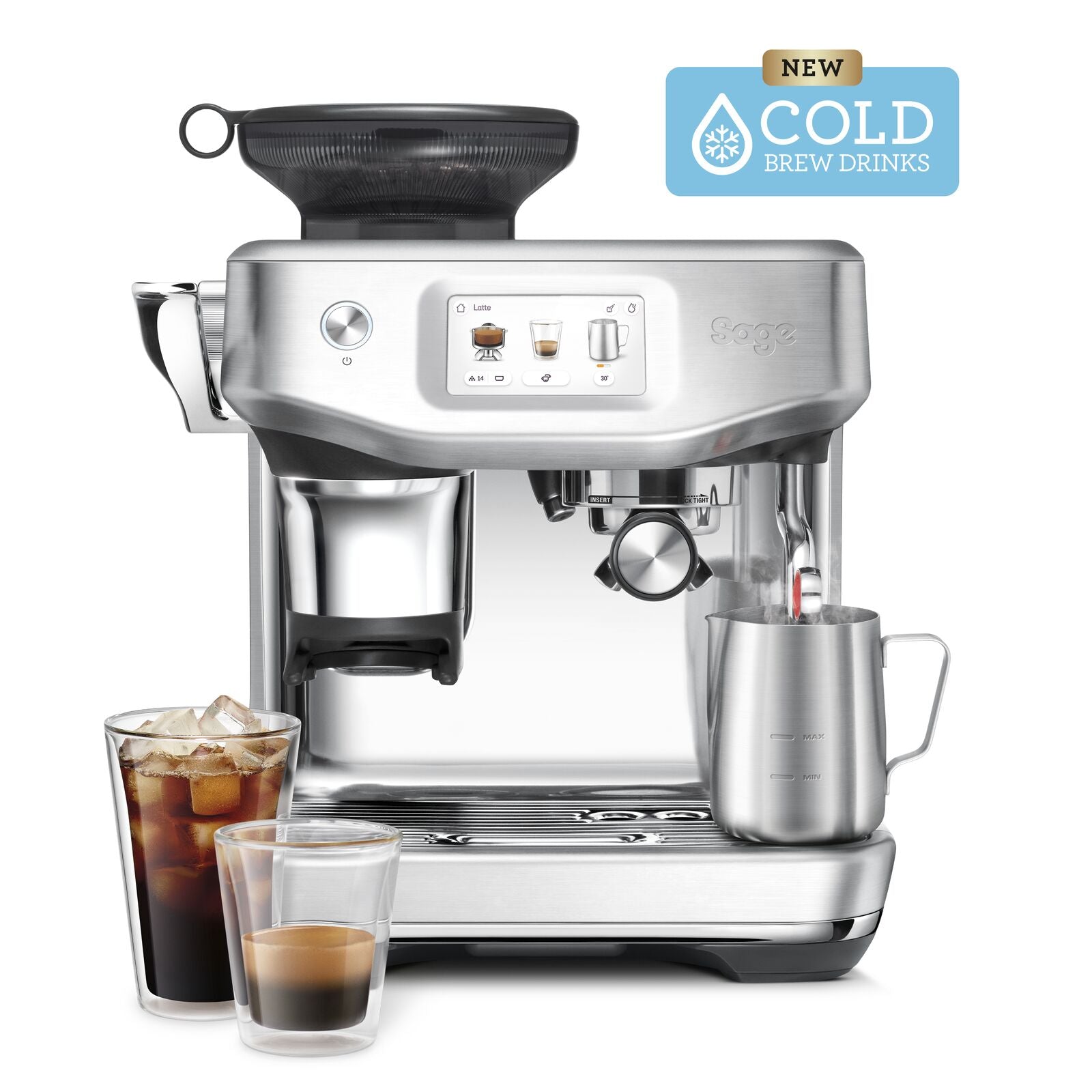 Sage SES 882 BSS Barista Touch Impress Cold espressomaskine Børstet rustfrit stål