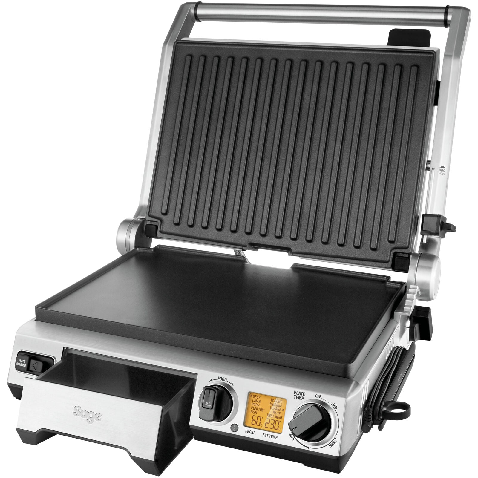 Sage SGR 840 BSS Grill Grill and sandwich maker Brushed Steel