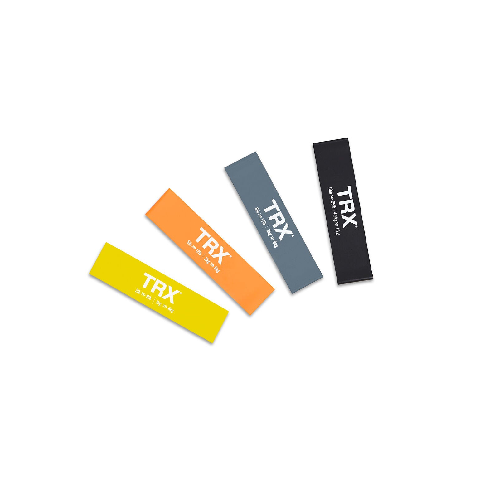 TRX Mini Bands sæt med 4 stk. Elastisk Mini bånd Sort