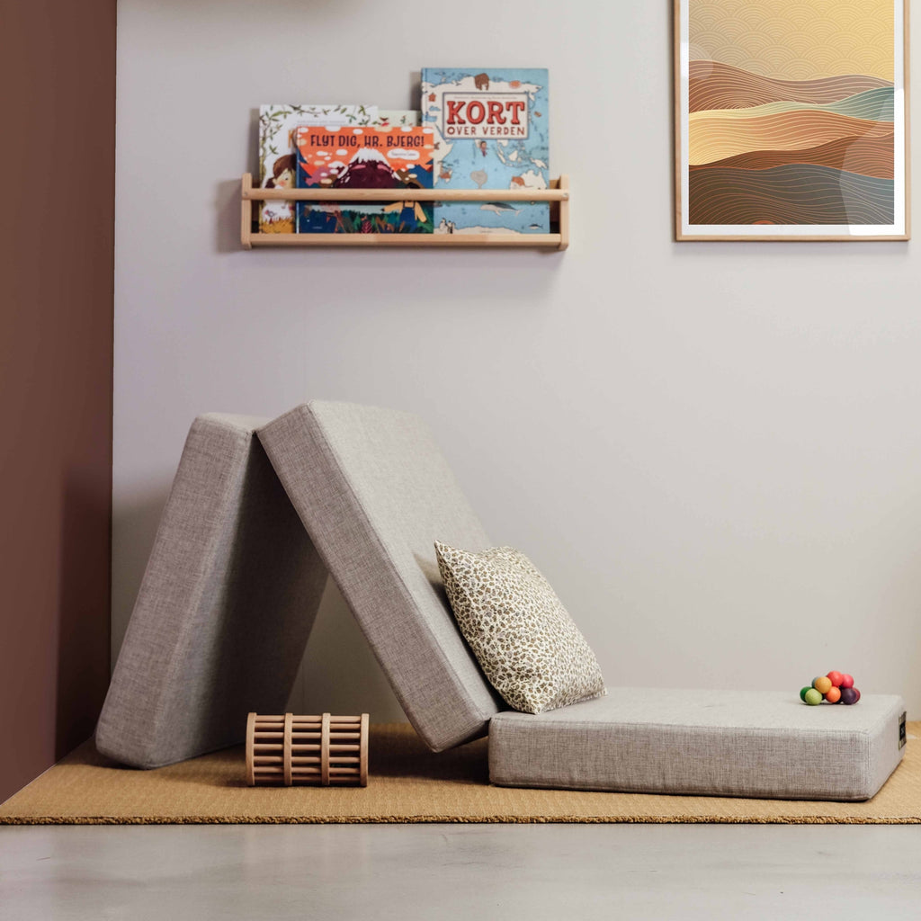 By KlipKlap KK 3 Fold Single Beige hiekanvärinen