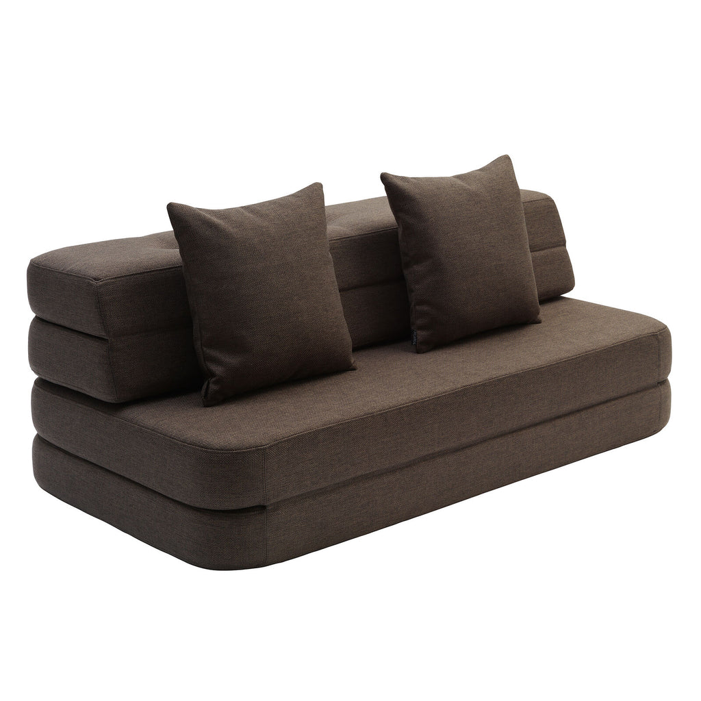 By KlipKlap KK 3 Fold Sofa XL Soft 140 cm Brun m. Sand