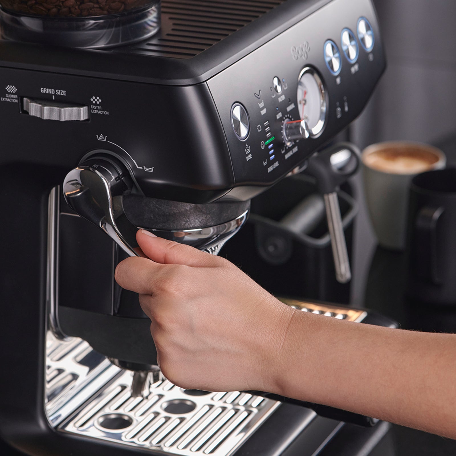 Sage SES 876 BTR Espressomaskine Sort Trøffel