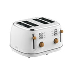 Witt Premium 4-skive Træ Brødrister Hvid
