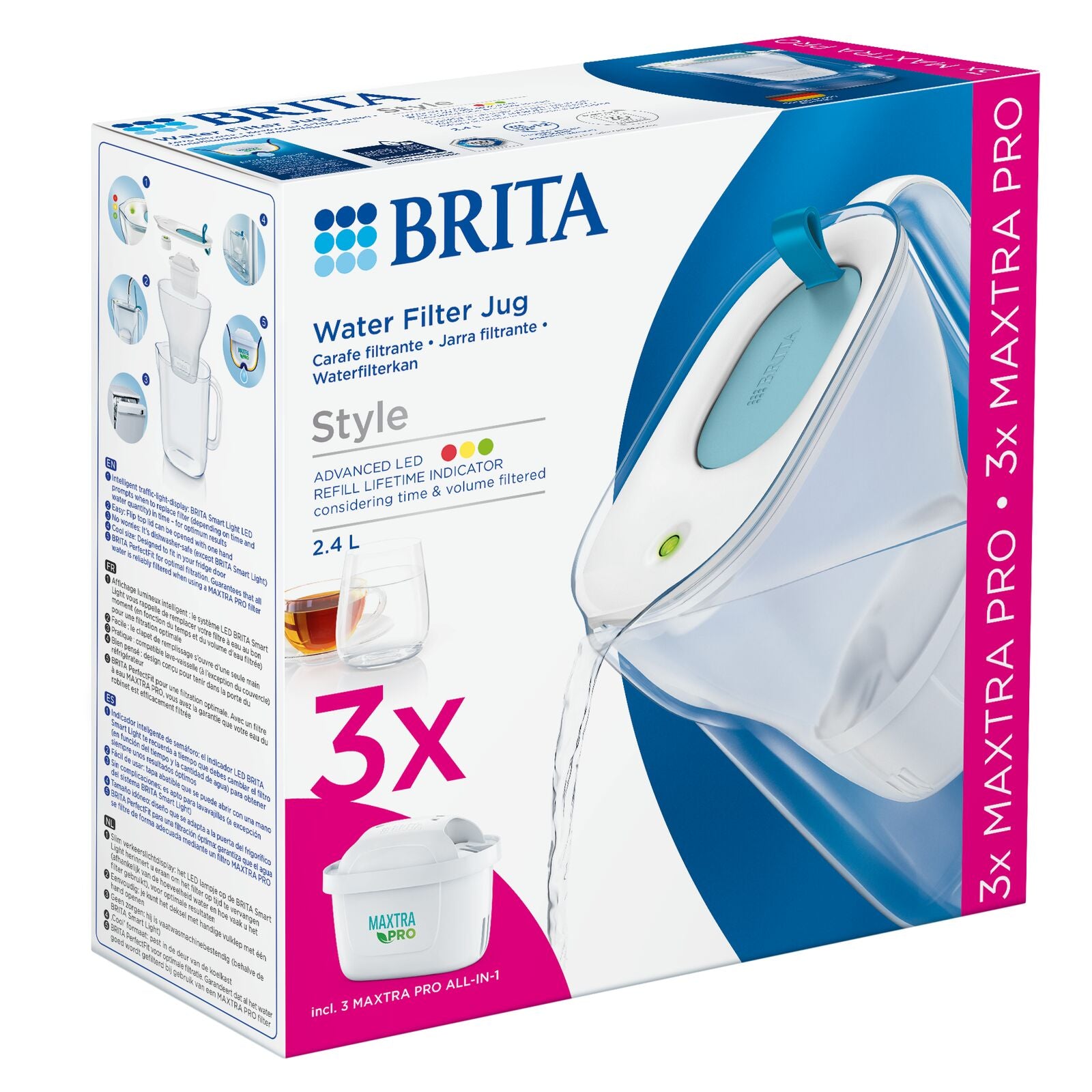 Brita Style + 3 MXPro Bundle Blue