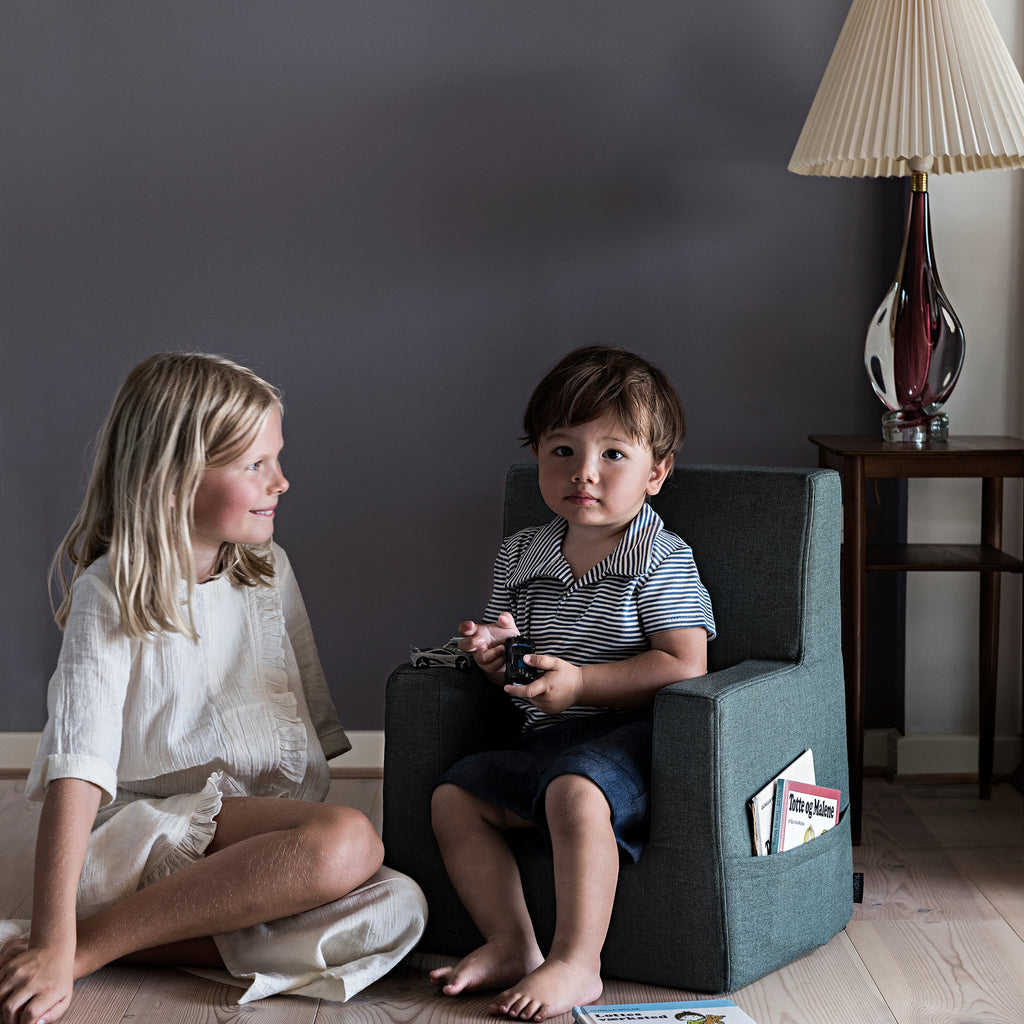 By KlipKlap KK Kids Chair Deep Green w. Light Green