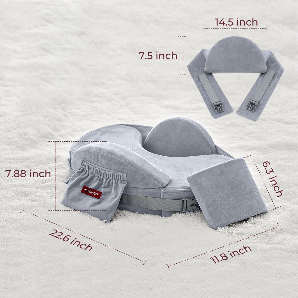 Momcozy CozyPro Breastfeeding Nursing Pillow Grey
