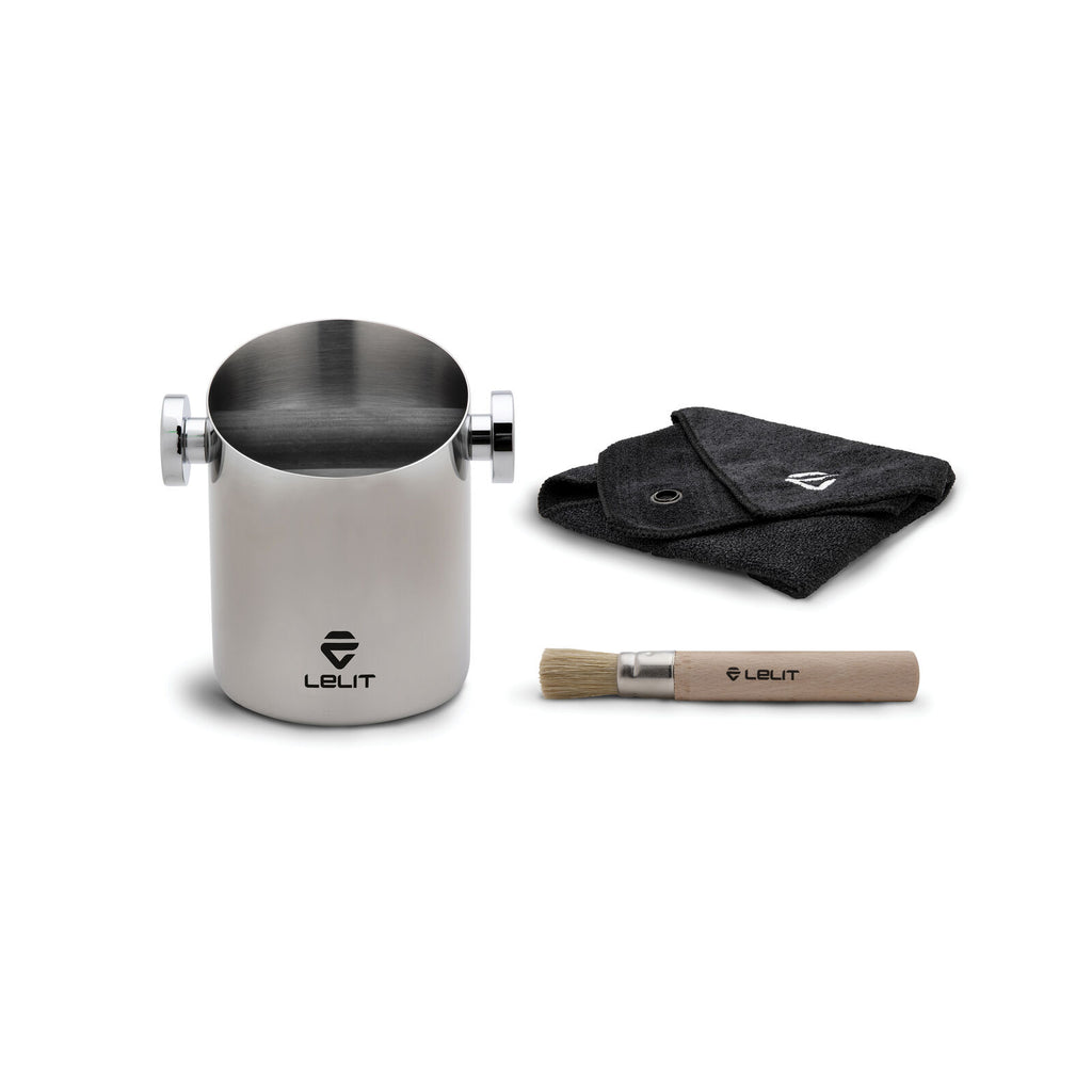 Lelit Knock Box for 10 Grounds - PLA360S Brushed Stainless Steel