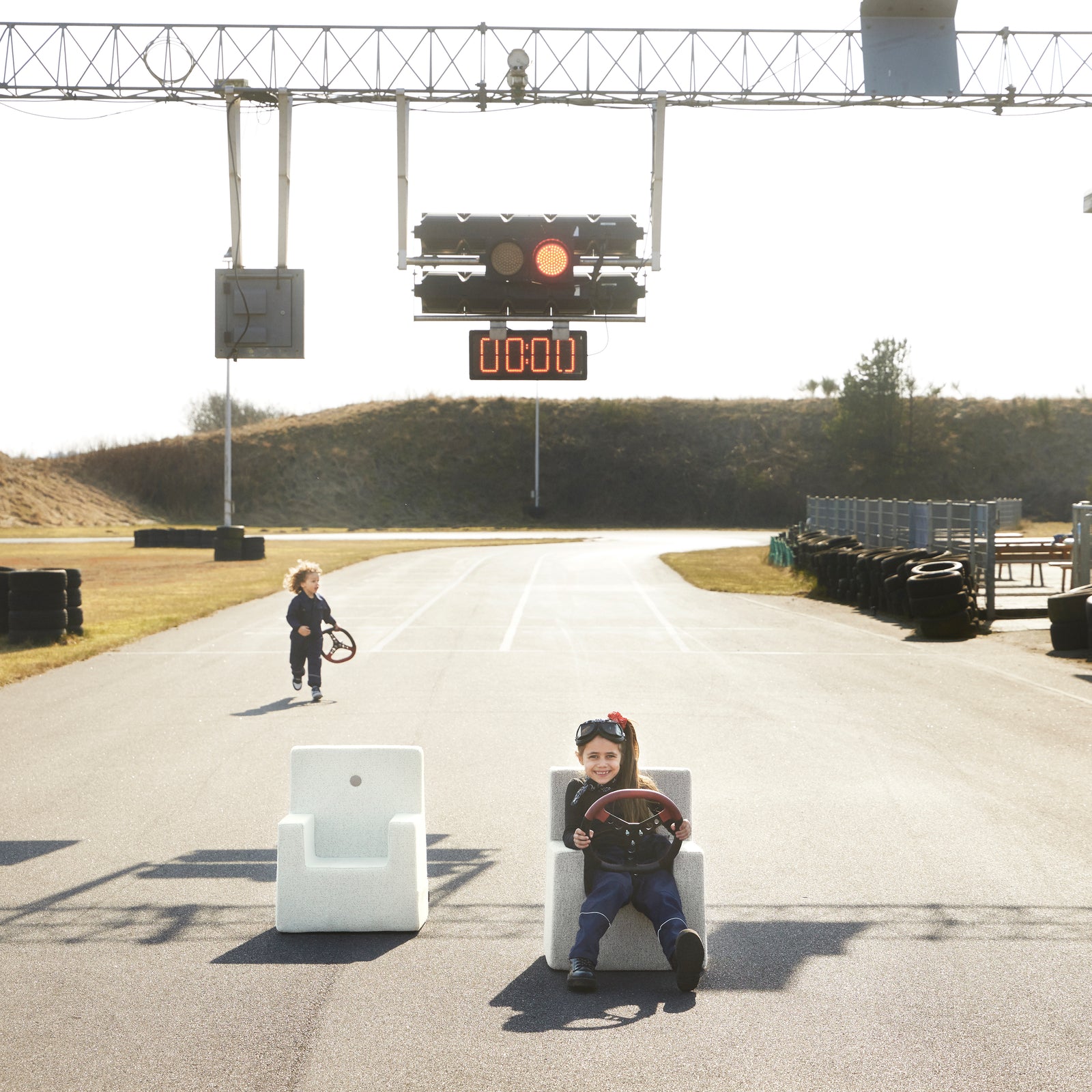 By KlipKlap KK Kids Chair Sand bouclé w. sand