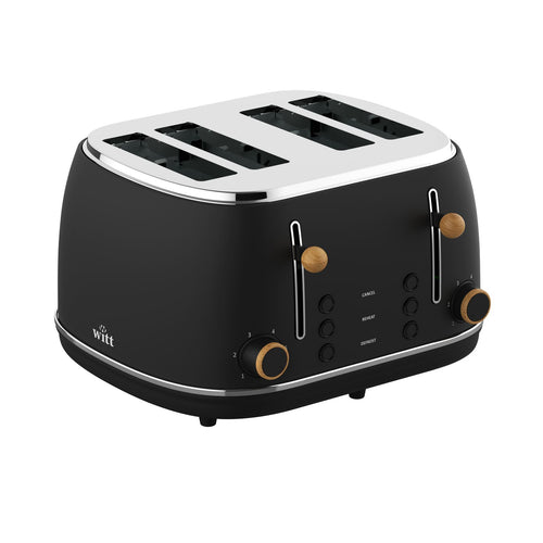 Witt Premium 4-slice Wood Toaster Black